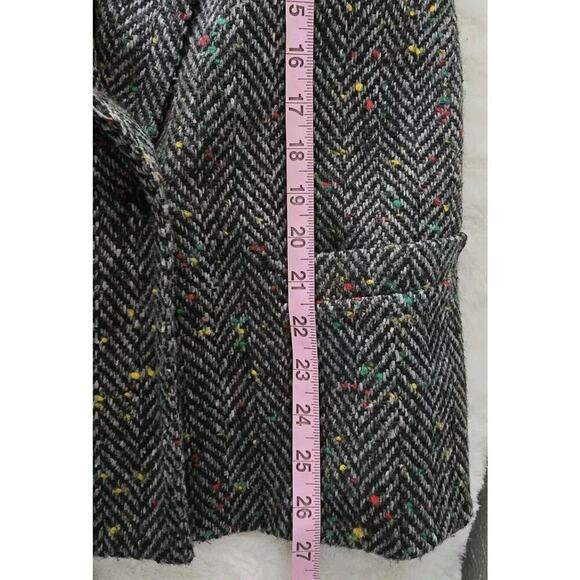 Vintage JP Japan Rainbow Confetti Herringbone Tweed Blazer Coat Womens Large 14 - Picture 11 of 13